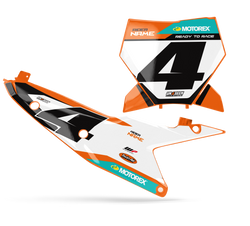 KTM Fice Number Plate Background Decals - SX SXF XC XCF EXC EXCF Models | All Years
