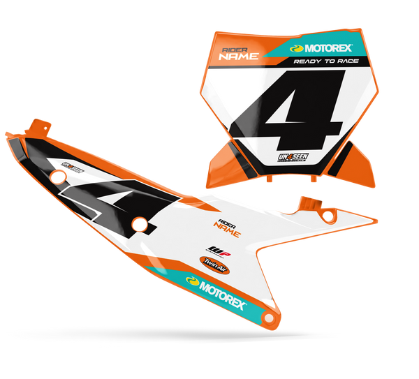 KTM Fice Number Plate Background Decals - SX SXF XC XCF EXC EXCF Models | All Years
