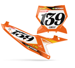 KTM Curld Number Plate Background Decals - SX SXF XC XCF EXC EXCF Models | All Years