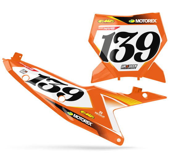 KTM Curld Number Plate Background Decals - SX SXF XC XCF EXC EXCF Models | All Years