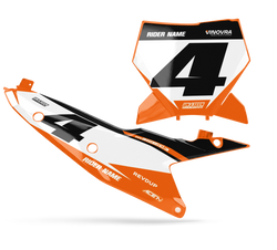KTM Qute Number Plate Background Decals - SX SXF XC XCF EXC EXCF Models | All Years