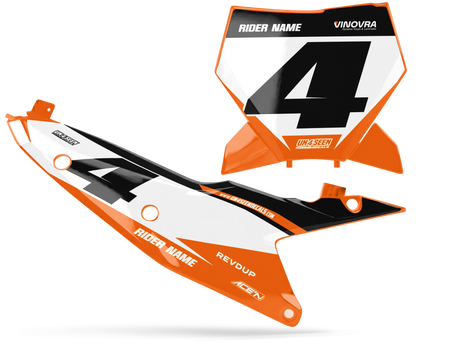KTM Number Background Decals - Qute