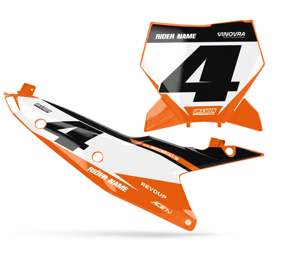KTM Qute Number Plate Background Decals - SX SXF XC XCF EXC EXCF Models | All Years