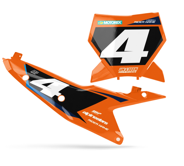 KTM R11 Number Plate Background Decals - SX SXF XC XCF EXC EXCF Models | All Years