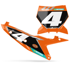 KTM Extra Number Plate Background Decals - SX SXF XC XCF EXC EXCF Models | All Years