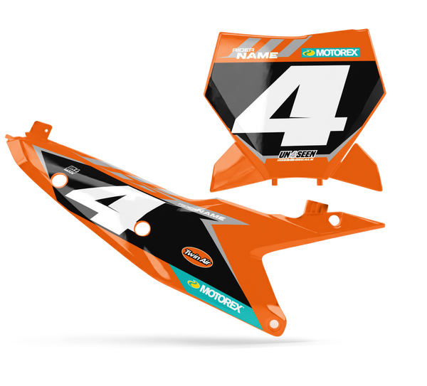 KTM Extra Number Plate Background Decals - SX SXF XC XCF EXC EXCF Models | All Years