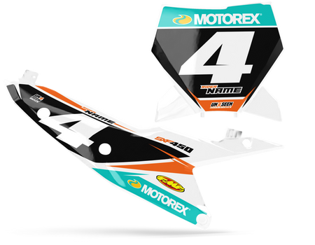 KTM Number Background Decals - Flp