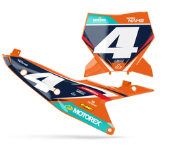 KTM R9 Number Plate Background Decals - SX SXF XC XCF EXC EXCF Models | All Years