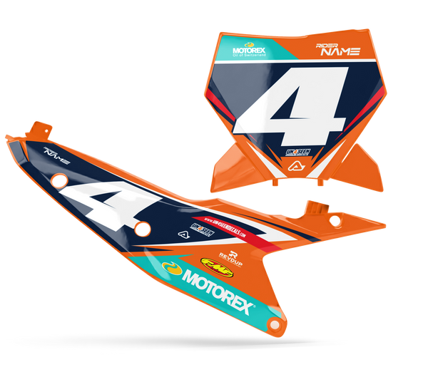 KTM R9 Number Plate Background Decals - SX SXF XC XCF EXC EXCF Models | All Years