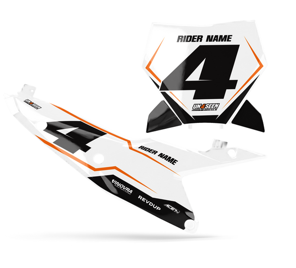 KTM Strine Number Plate Background Decals - SX SXF XC XCF EXC EXCF Models | All Years