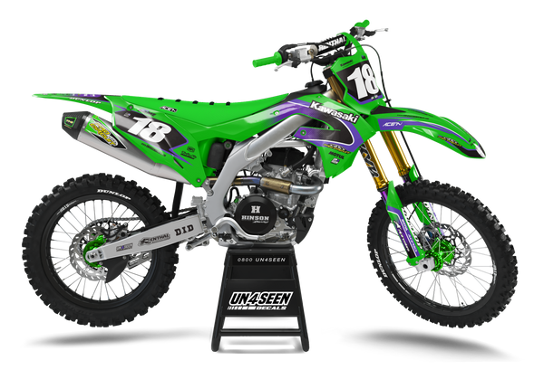 Kawasaki Cape Purple Graphic Kit - KK KXF KDX KLX Models | All Years