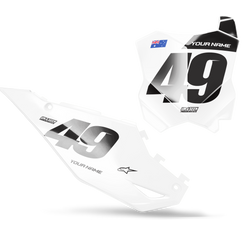Kawasaki Mono Number Plate Background Decals - KX KXF KDX KLX Models | All Years