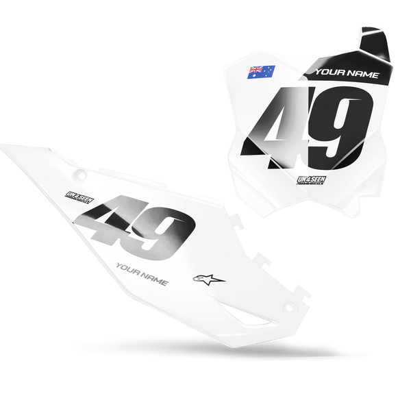 Kawasaki Mono Number Plate Background Decals - KX KXF KDX KLX Models | All Years