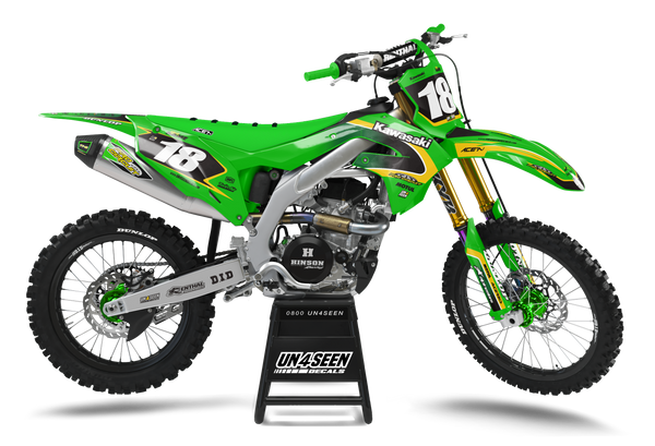 Kawasaki Cape Yellow Graphic Kit - KK KXF KDX KLX Models | All Years
