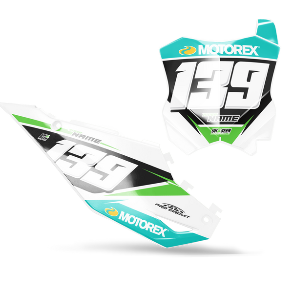Kawasaki Flp Number Plate Background Decals -  KK KXF KDX KLX Models | All Years