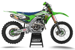 Kawasaki Monreen Navy Graphic Kit - KK KXF KDX KLX Models | All Years