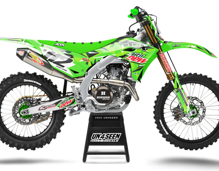 Kawasaki Mountain Dew Graphics Kit - KX KXF KDX KLX Models | All Years