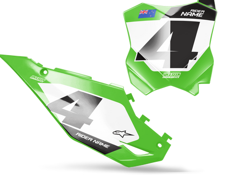 Kawasaki Number Background Decals - Uno