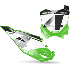 Kawasaki Number Background Decals - Qute