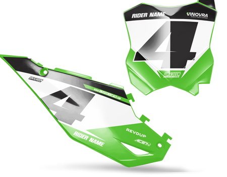 Kawasaki Number Background Decals - Qute