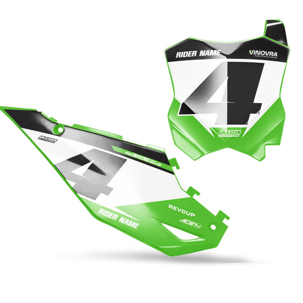Kawasaki Number Background Decals - Qute