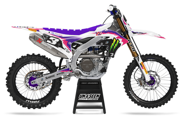 Yamaha Retro Pink Graphic Kit - YZ YZF WR TTR PW Models | All Years