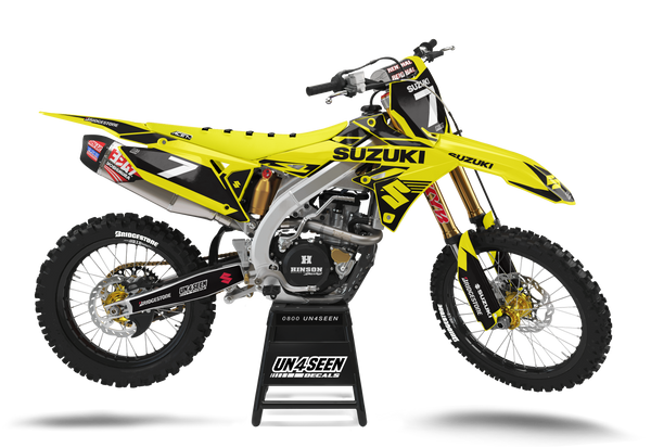 Suzuki Enzeed Yellow Graphic Kit - RMZ RM RMX DR DRZ JR Models | All Years