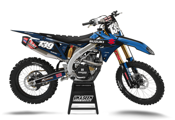 Suzuki Halfs Blue Graphic Kit - RMZ RM RMX DR DRZ JR Models | All Years