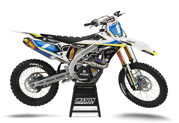 Suzuki Ink White Graphic Kit - RMZ RM RMX DR DRZ JR Models | All Years