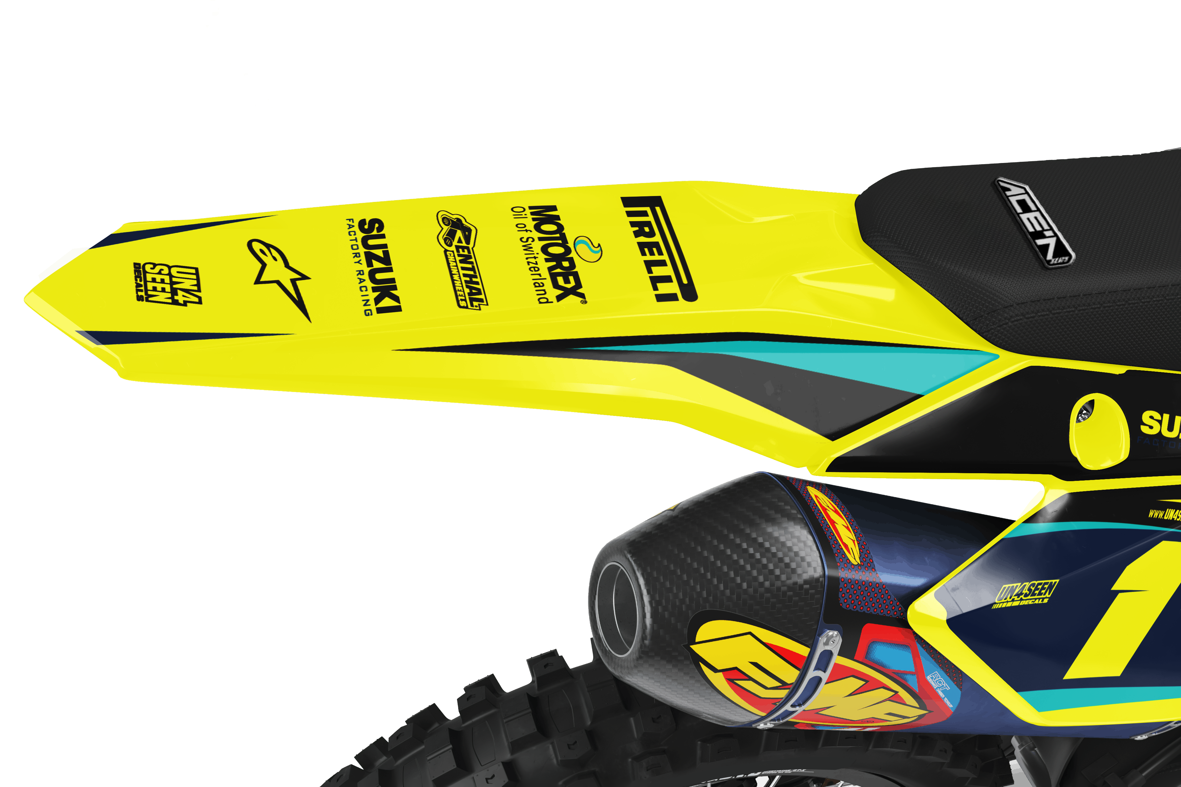 Flo Yellow Graphics Suzuki Graphics Kit - Ink Yellow New Zealand
