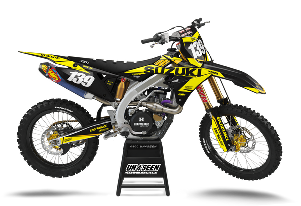 Suzuki Pigment Yellow Graphic Kit - RMZ RM RMX DR DRZ JR Models | All Years