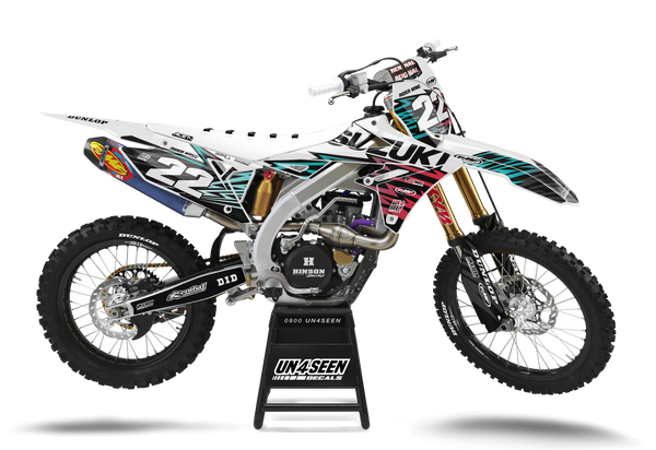 Suzuki Zag White Graphic Kit - RMZ RM RMX DR DRZ JR Models | All Years