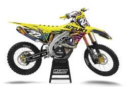 Suzuki Zag Yellow Graphic Kit - RMZ RM RMX DR DRZ JR Models | All Years