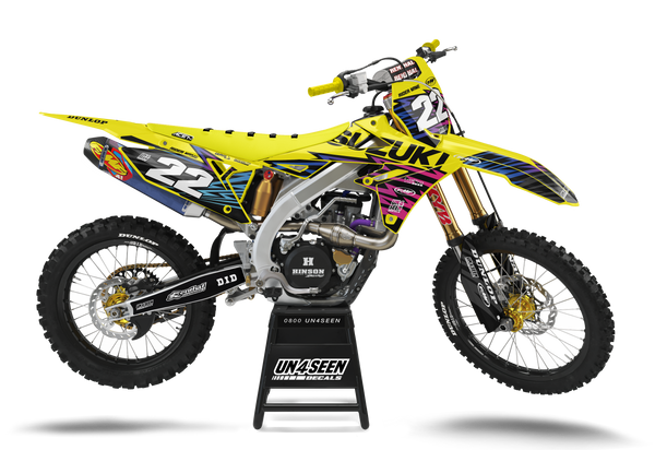 Suzuki Zag Yellow Graphic Kit - RMZ RM RMX DR DRZ JR Models | All Years