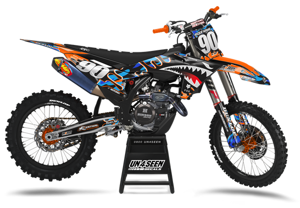 KTM Camo Shark Paint Orange Graphic Kit - SX SXF XC XCF EXC EXCF Models | All Years