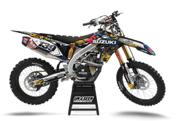 Suzuki Skulls Guns Navy Graphic Kit - RMZ RM RMX DR DRZ JR Models | All Years