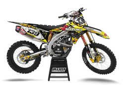 Suzuki Skulls Guns Yellow Graphic Kit - RMZ RM RMX DR DRZ JR Models | All Years