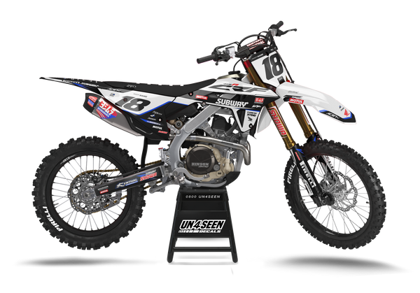 Honda Subway White Blue Graphic Kit - CRF CR XR Models | All Years