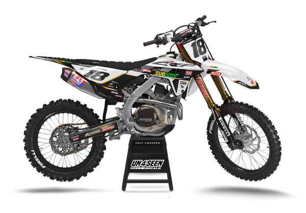 Honda Subway White Gold Graphic Kit - CRF CR XR Models | All Years