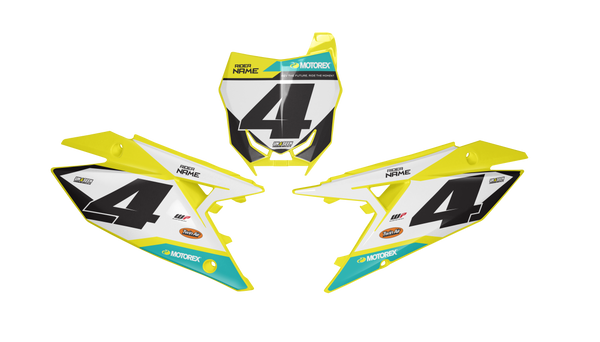 Suzuki Fice Number Plate Background Decals -RMZ RM RMX DR DRZ JR Models | All Years