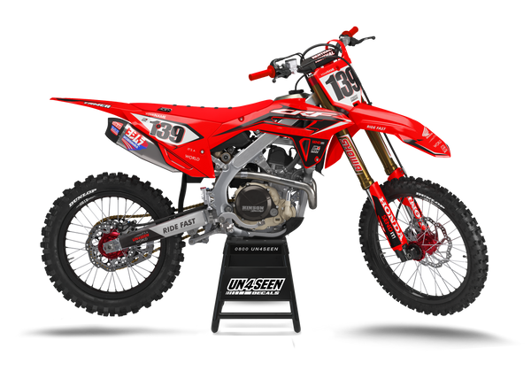 Honda Tame Full Red Graphic Kit - CRF CR XR Models | All Years