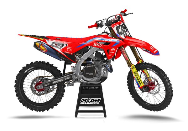 Honda Twisted Stock Red Graphic Kit - CRF CR XR Models | All Years