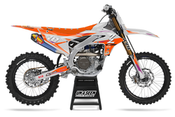 Yamaha Fluid Grey Orange Graphic Kit - YZ YZF WR TTR PW Models | All Years