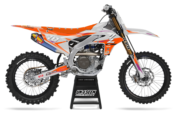 Yamaha Fluid Grey Orange Graphic Kit - YZ YZF WR TTR PW Models | All Years