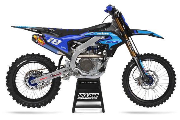 Yamaha Fluid Grid Blue Graphic Kit - YZ YZF WR TTR PW Models | All Years