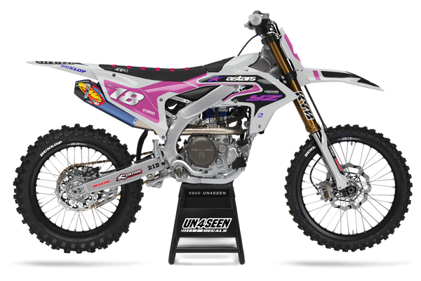 Yamaha Fluid Grid Pink Graphic Kit - YZ YZF WR TTR PW Models | All Years