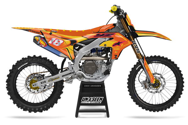 Yamaha Techstar Nomur Orange Pink Graphic Kit - YZ YZF WR TTR PW Models | All Years