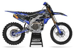 Yamaha Cracked Blue Graphic Kit - YZ YZF WR TTR PW Models | All Years