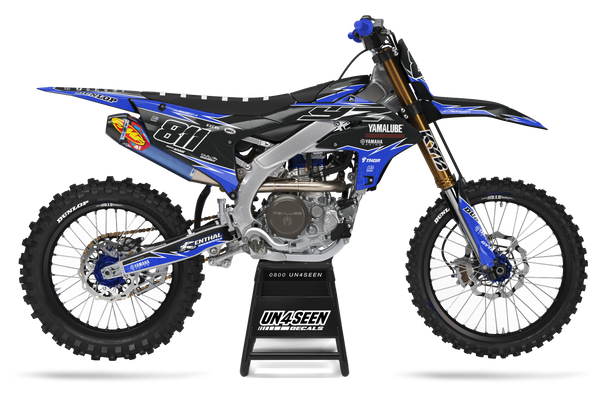 Yamaha Cracked Blue Graphic Kit - YZ YZF WR TTR PW Models | All Years