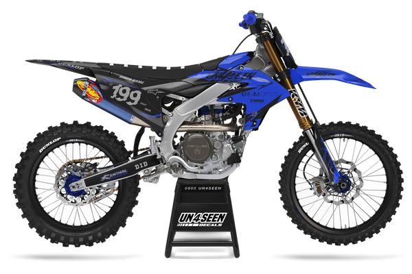 Yamaha Glitch Blue Graphic Kit - YZ YZF WR TTR PW Models | All Years